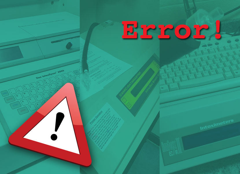 error messages intox drink driving